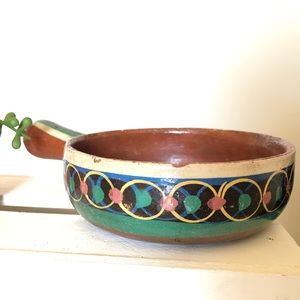 Mexican Pottery Soup Bowl with Handle